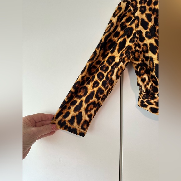 Brown and Black Leopard Print Shrug with Tie - Picture 3 of 8